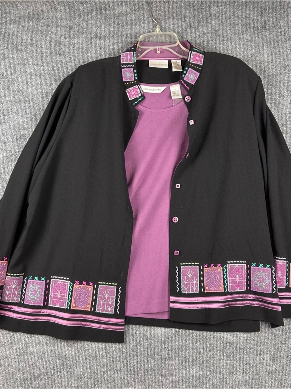 Drapers Damons Embroidered Jacket Set Grandmacore Folk Art 1X